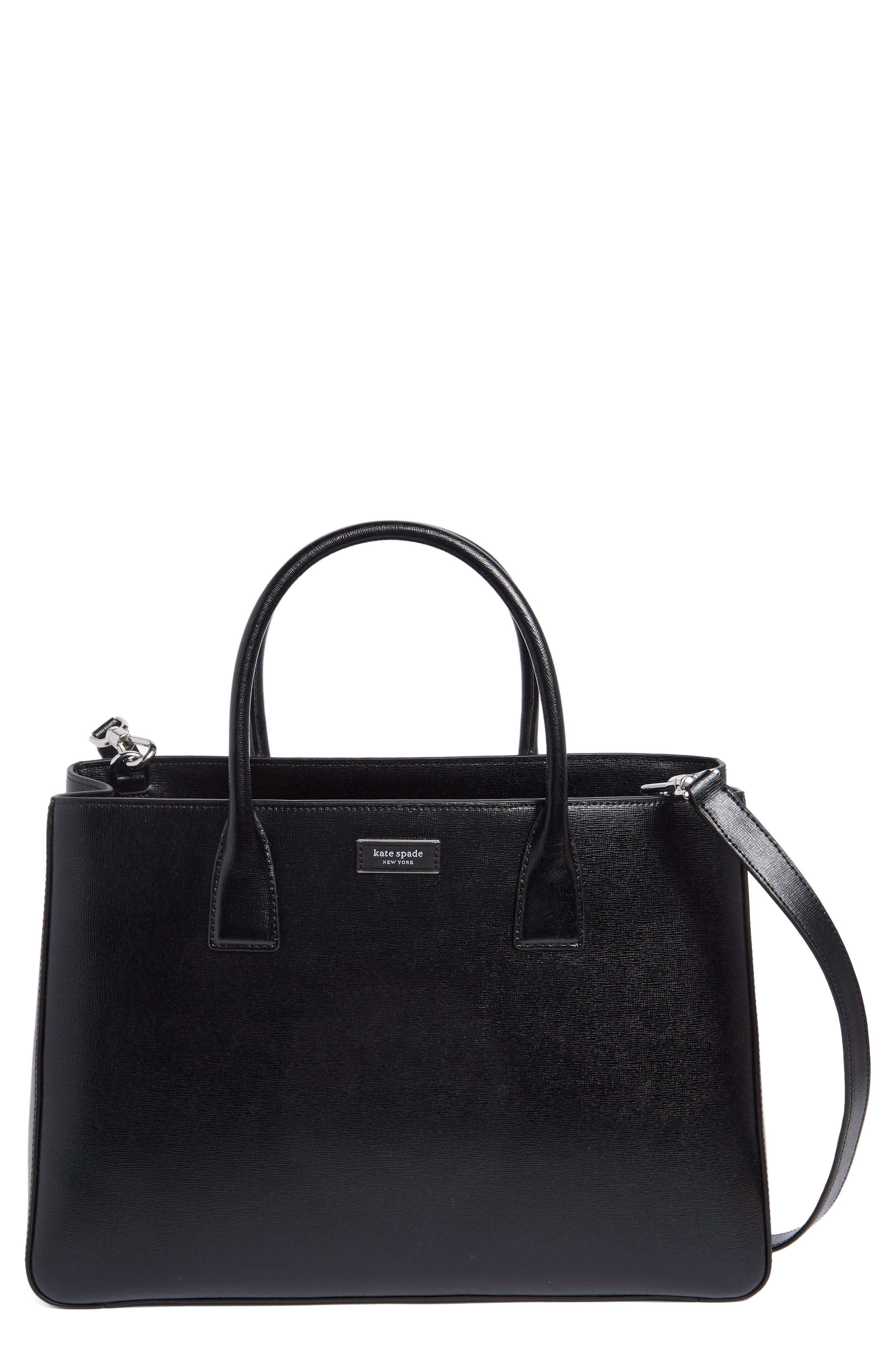 Sam Icon Shiny Saffiano Leather Tote