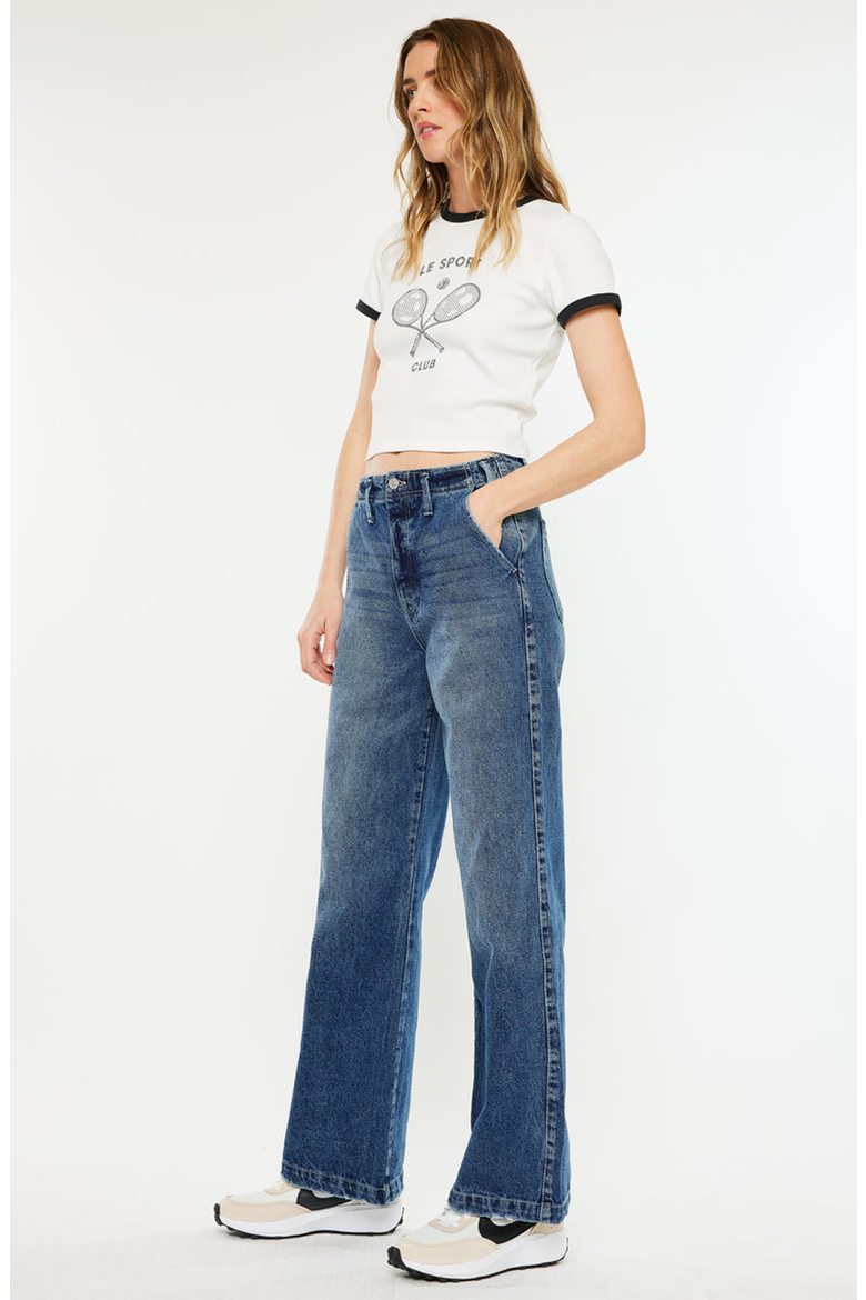 Sterling High Rise 90's Wide Leg Jeans, Alternate, color, Dark Wash