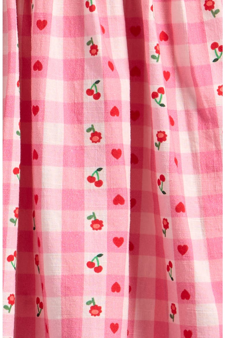 Kids' Gingham Floral Frill Dress, Alternate, color, PINK