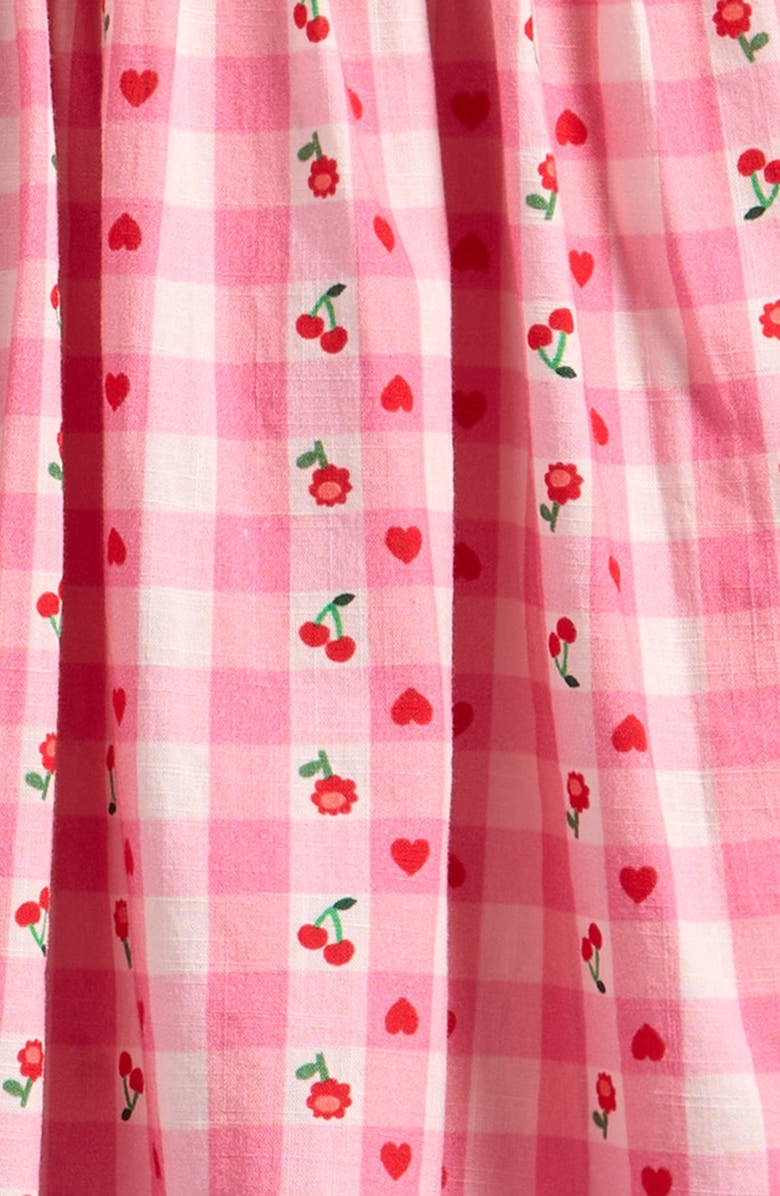 NEXT Kids' Gingham Floral Frill Dress, Alternate, color, Pink