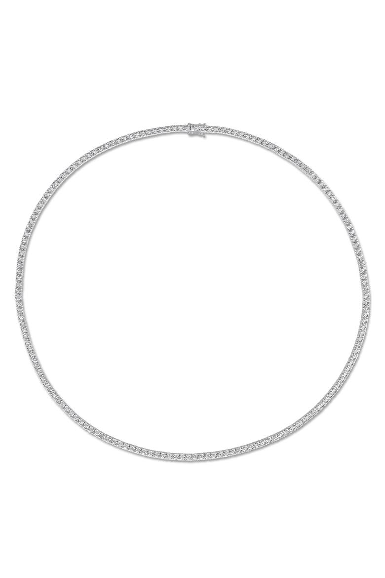 Men's Lab-Grown Diamond Tennis Necklace, Alternate, color, Sterling Silver