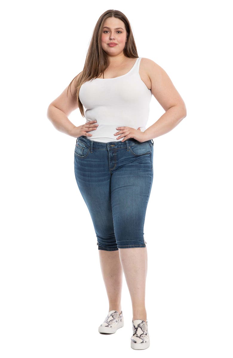 SLINK Jeans New Pirate Side Slit Bermuda Denim Shorts, Alternate, color, Tenley