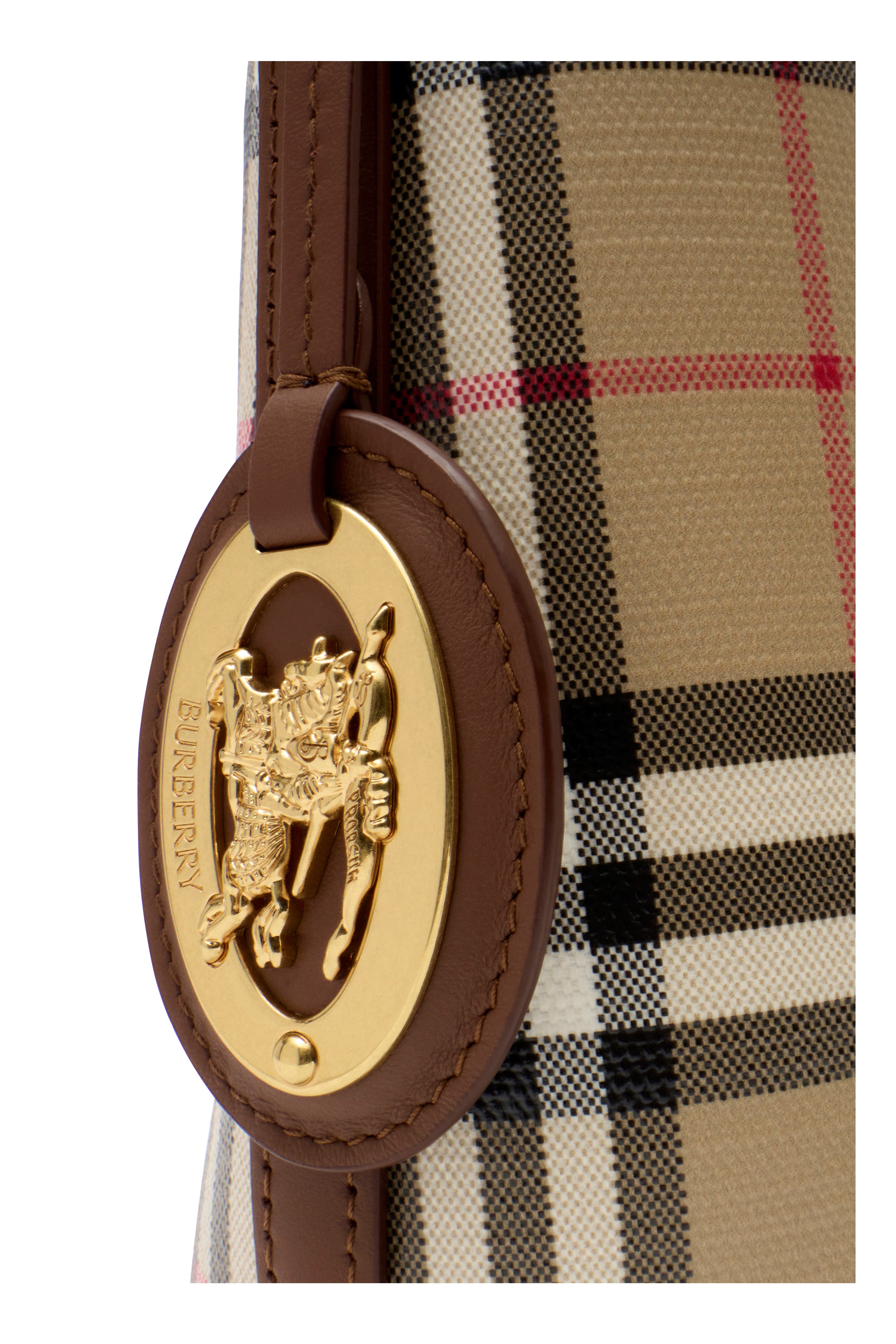 Small Check Shoulder Bag, Alternate, color, Archive beige