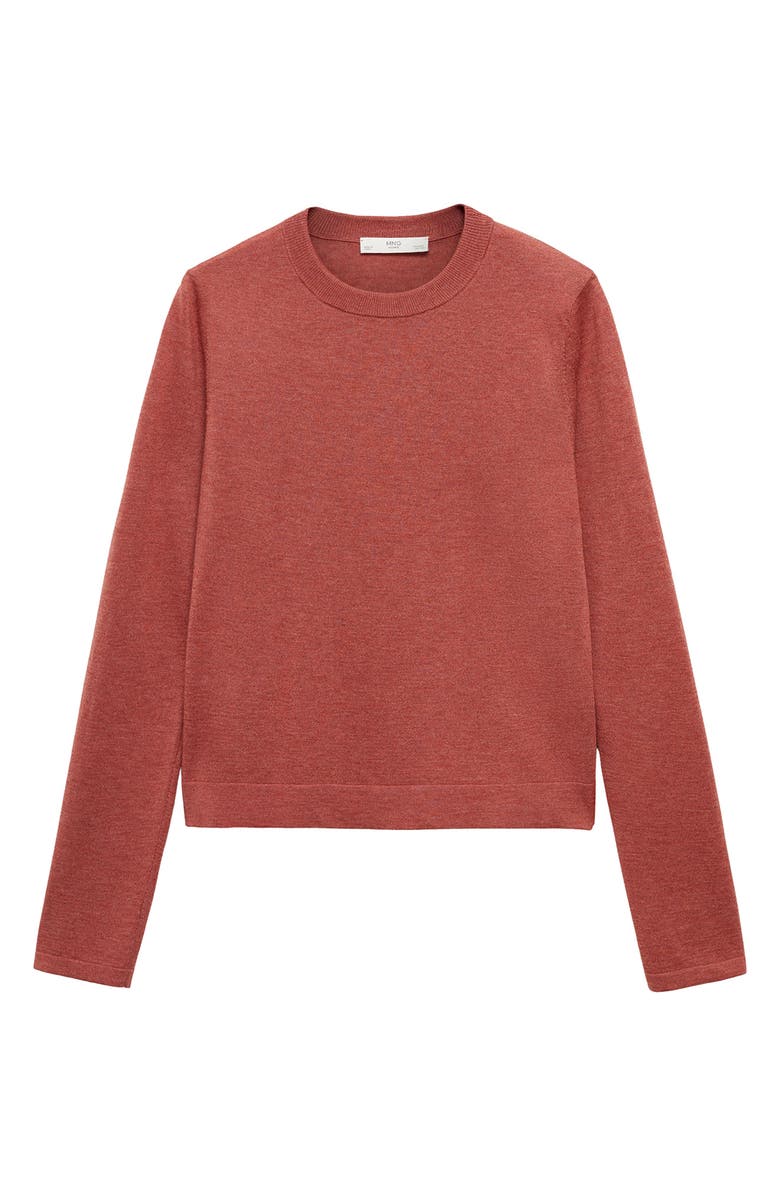 MANGO Crewneck Sweater, Alternate, color, Medium Pink