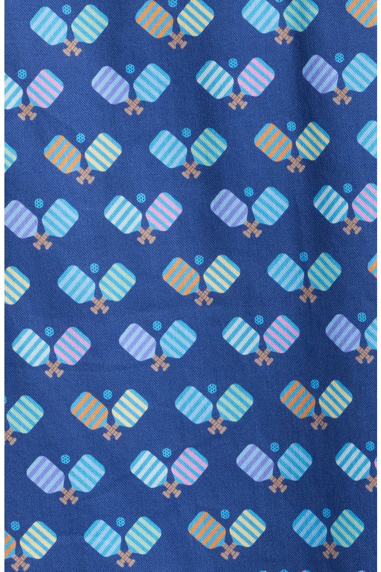 Pickleball Print Short Sleeve Button-Up Shirt, Alternate, color, NAVY MULTI