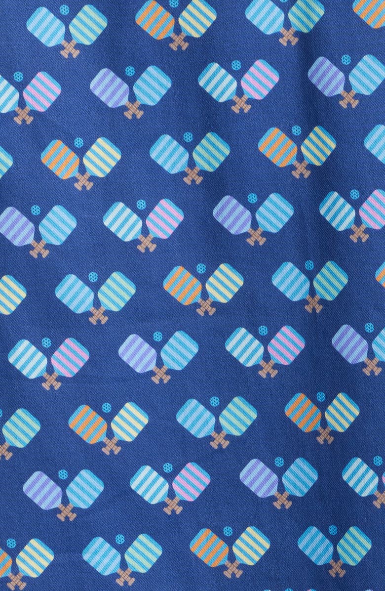 Johnston & Murphy Pickleball Print Short Sleeve Button-Up Shirt, Alternate, color, Navy Multi