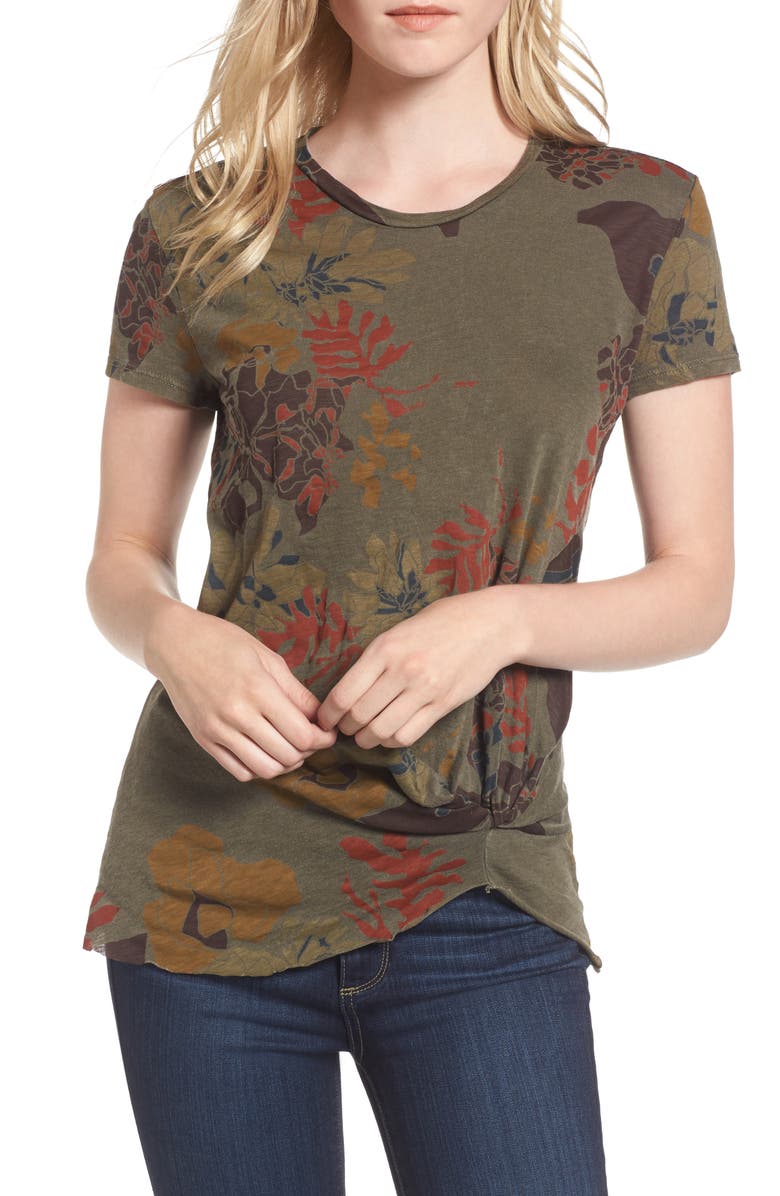 Stateside Floral Twist Front Tee, Main, color, 