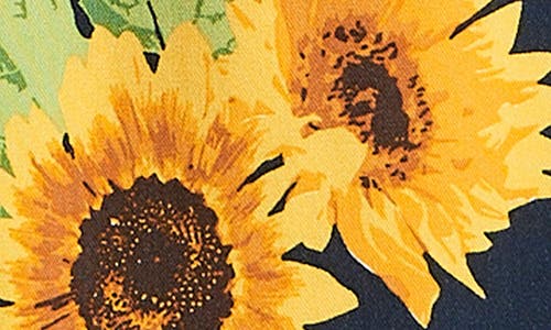 Ben Sherman Sunflower Print Camp Shirt In Midnight