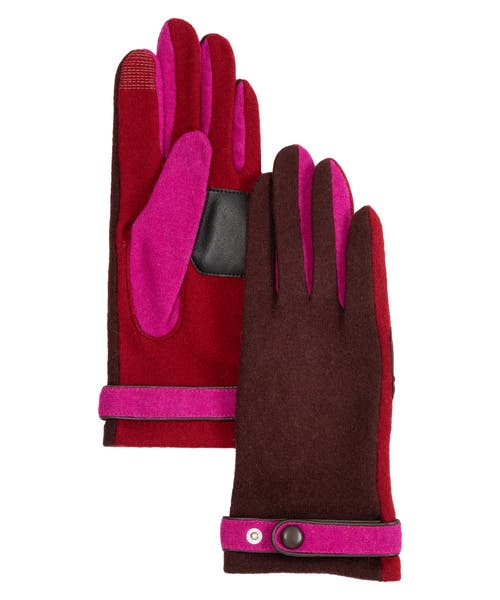 Echo Adjustable Belt Gloves In Pink