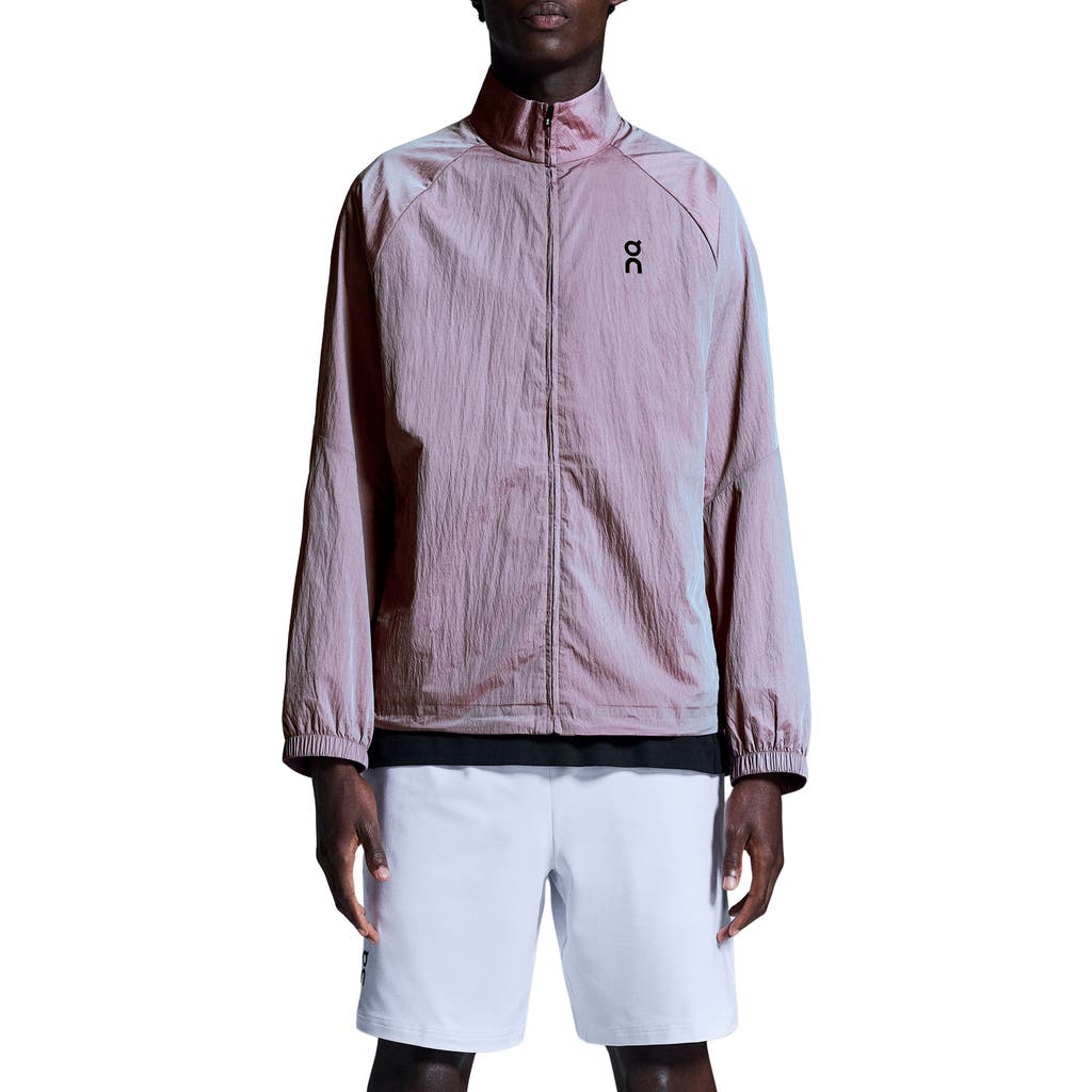 On Court Logo-print Iridescent Recycled-shell Track Jacket In Pink