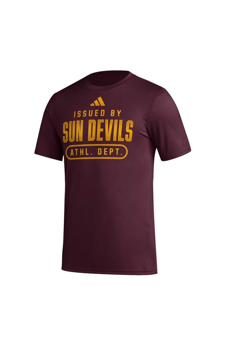 adidas Men's adidas Maroon Arizona State Sun Devils AEROREADY Pregame T-Shirt, Alternate, color, Maroon