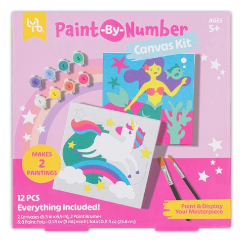Unicorn & Mermaid Paintbynumber Canvas Kit 5+