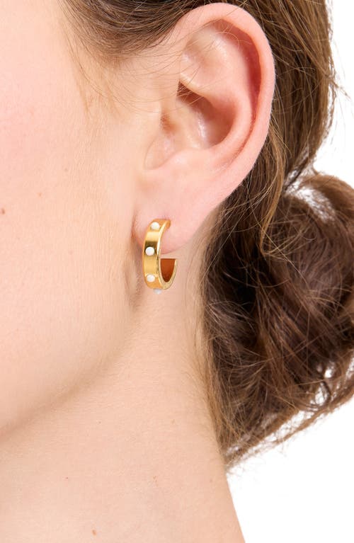 Kate Spade New York Small Faux Opal Huggie Hoop Earrings In Opal