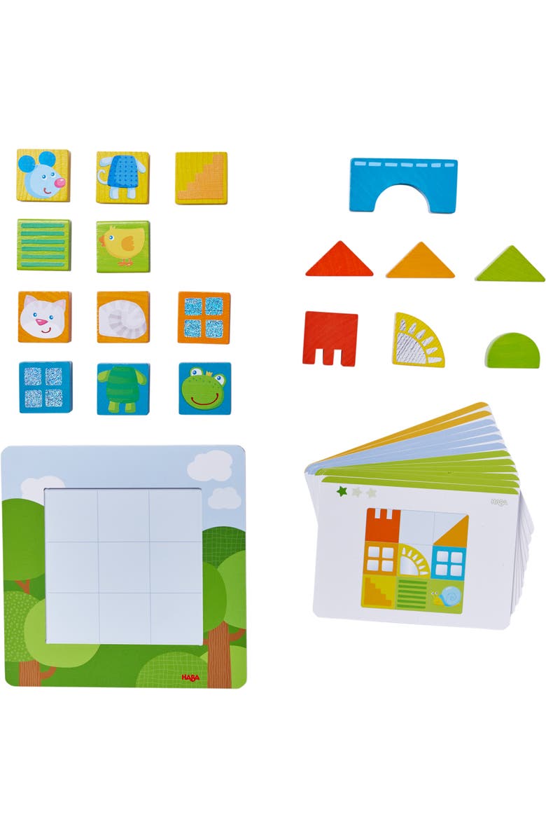 HABA Animal Squares Chunky Wooden Puzzle Building Blocks Arranging Game with Template Cards, Montessori Toys Toddler Puzzle Ages 2+, Alternate, color, Multi