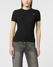 PHILIPP PLEIN Knitted T-Shirt Sexy Pure Fit Monogram Monogram Women