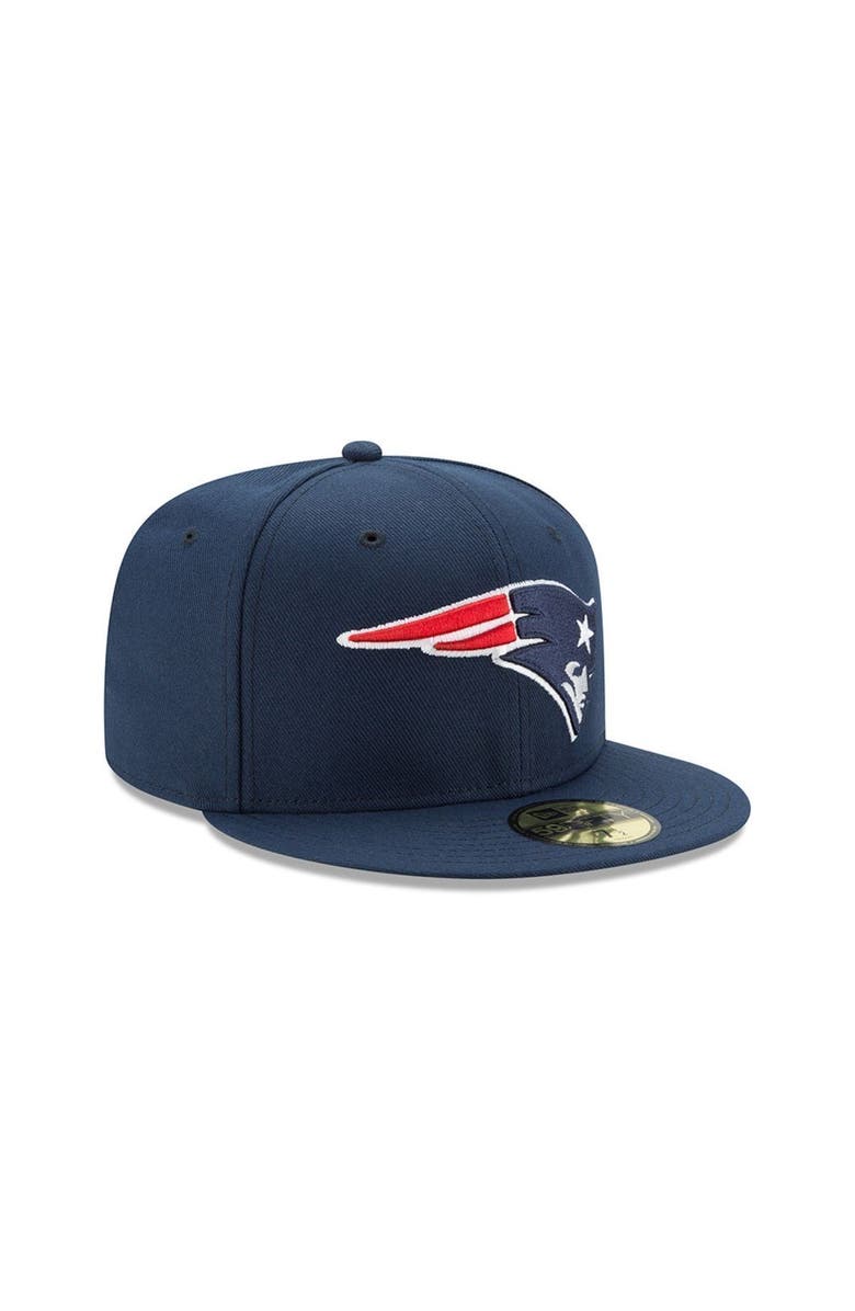 New Era Men's New Era Navy New England Patriots Team Logo Omaha 59FIFTY Fitted Hat, Alternate, color, 