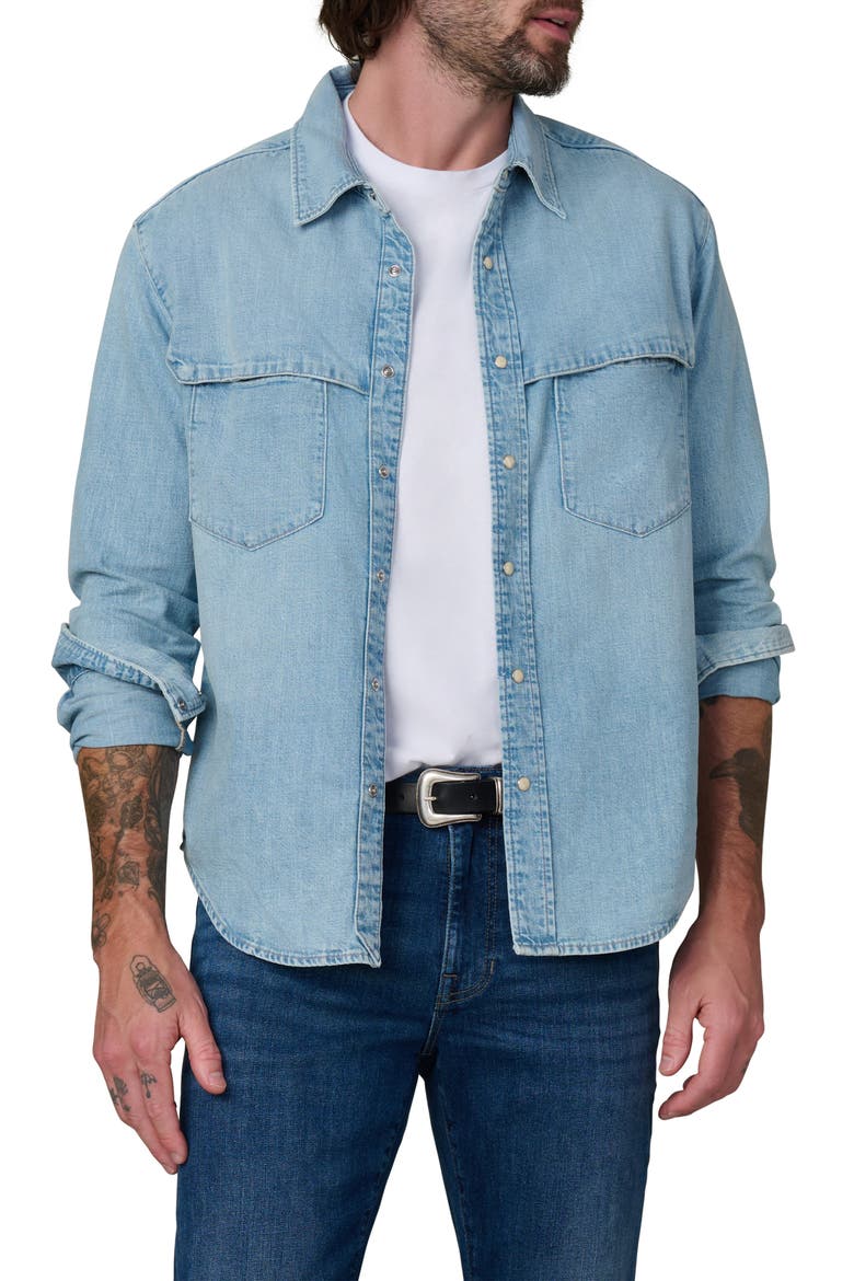 The Wayne Denim Snap-Up Western Shirt, Main, color, CANOGA