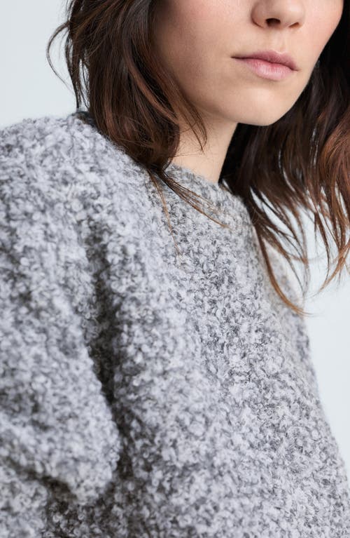 Mango Bouclé Sweater In Medium Heather Grey