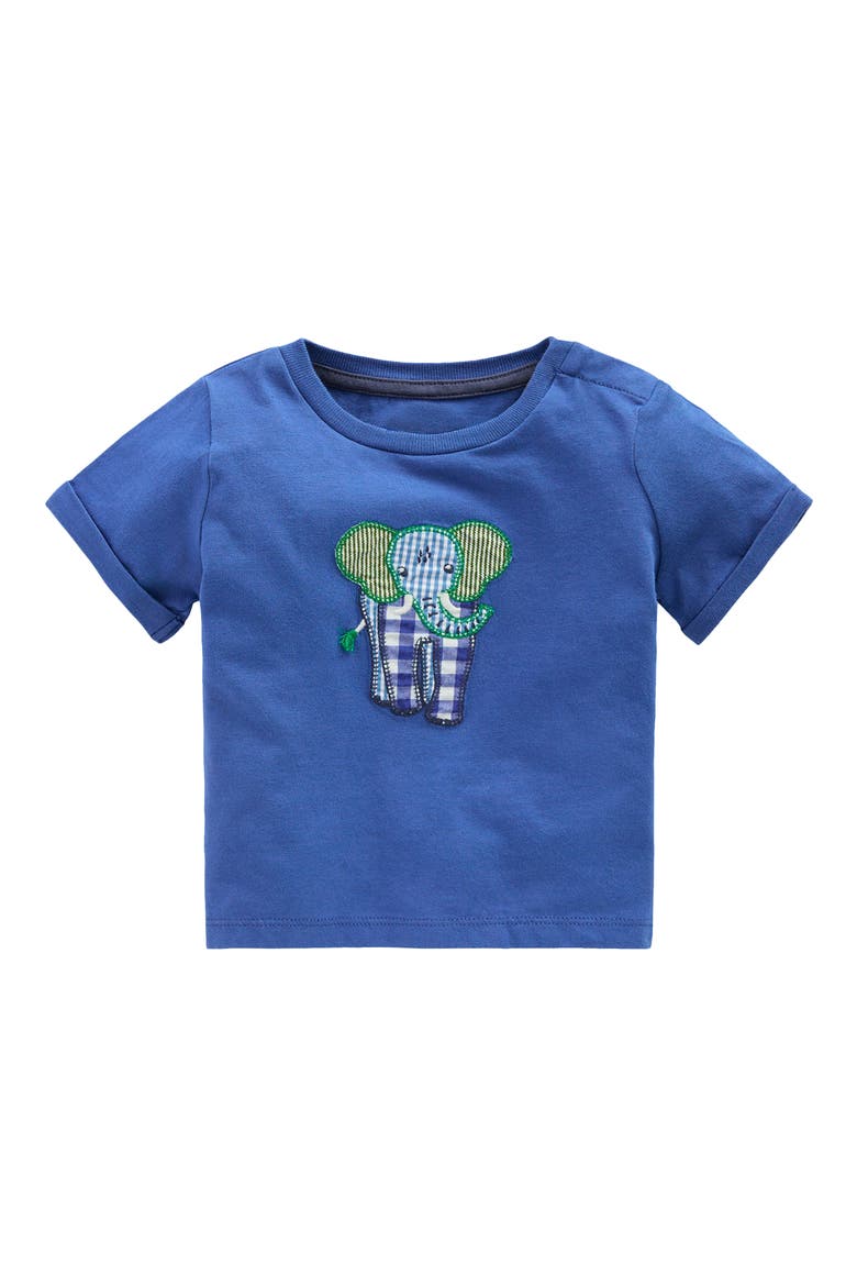 Logo Patch T-Shirt, Main, color, BLUE ELEPHANT PATCHWORK