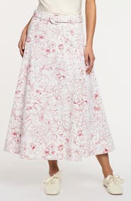 Cinq à Sept Nala Garden Doodle Stretch Cotton Skirt