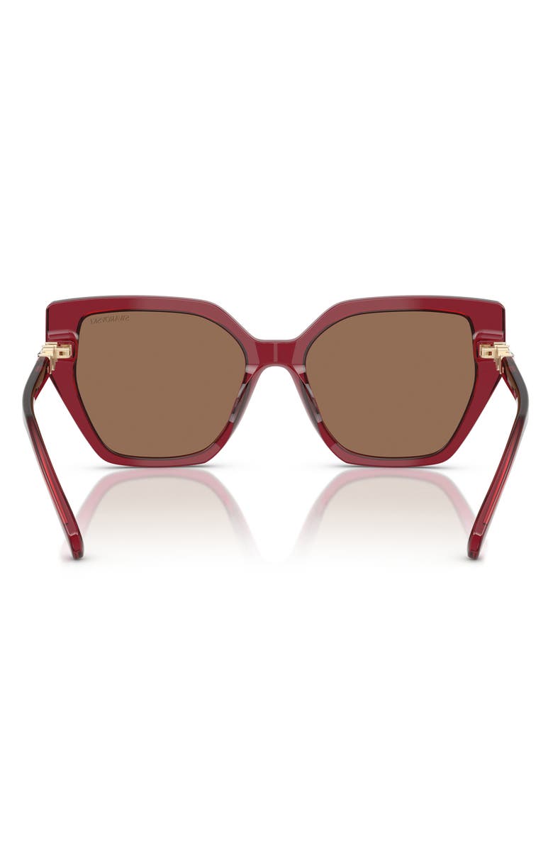 Swarovski Constella 56mm Polarized Irregular Sunglasses, Alternate, color, Dark Brown