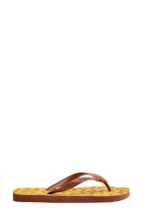 Havaianas X Farm Rio Bandana Deco Flip Flop In Yellow