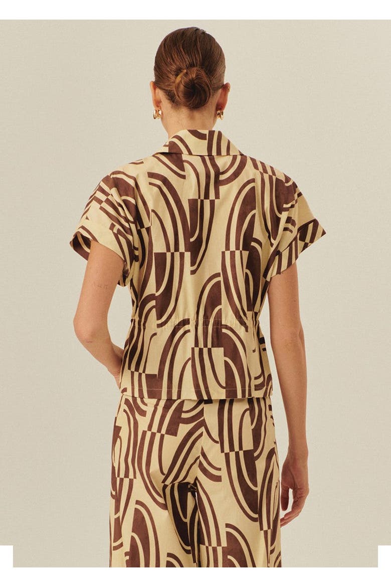Jocelyn Cotton Shirt, Alternate, color, BROWN