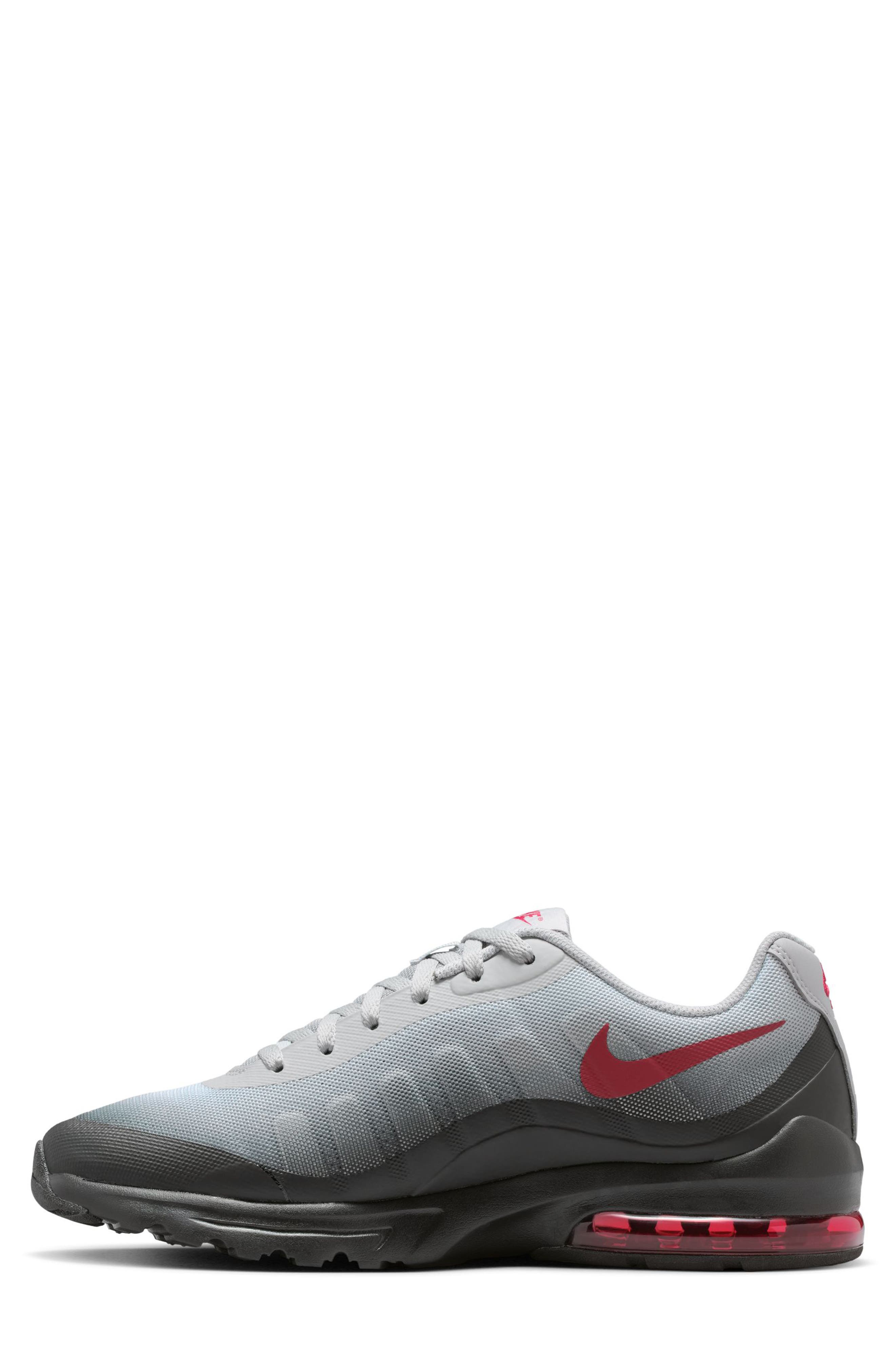 Air Max Invigor Sneaker, Alternate, color, LIGHT SMOKE GREY/ TOUGH RED
