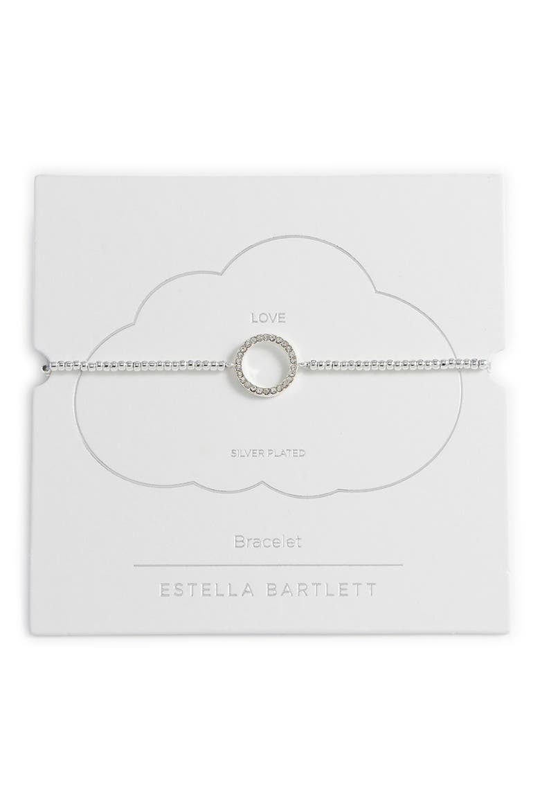 Louise Cubic Zirconia Circle Slide Bracelet, Main, color, SILVER