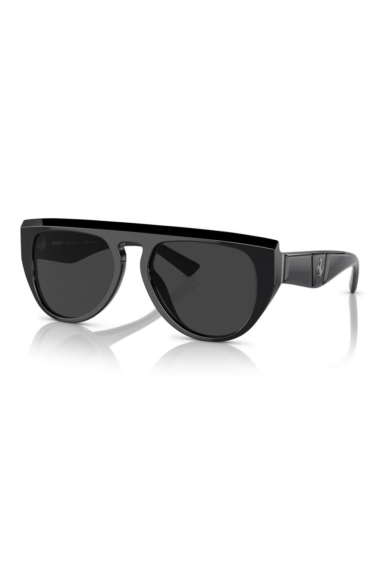 56mm Polarized Pilot Sunglasses, Alternate, color, BLACK / POLAR BLACK MIRROR