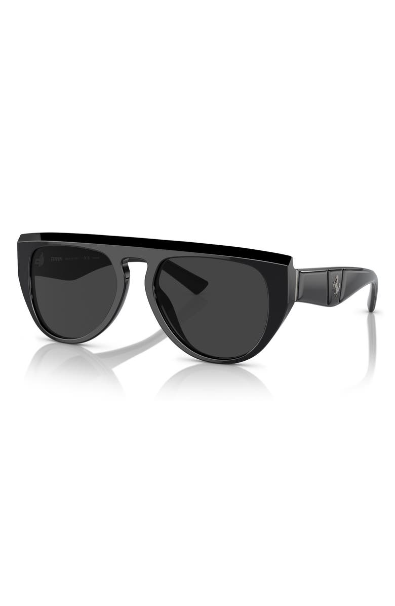 Scuderia Ferrari 56mm Polarized Pilot Sunglasses, Alternate, color, Black / Polar Black Mirror