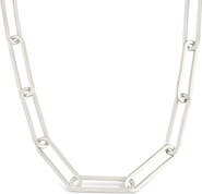 Sterling Forever Dorit Polished Long Paperclip Chain Necklace