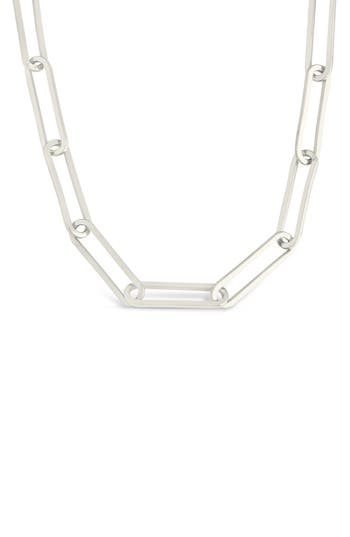 Sterling Forever Dorit Polished Long Paperclip Chain Necklace