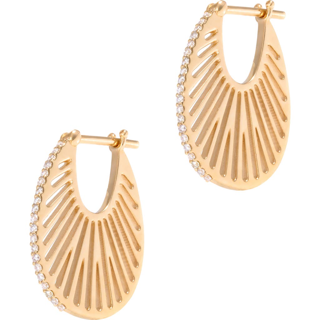 L'Atelier Nawbar Flat Ray Diamond Hoop Earrings in 18Ky Gold  product