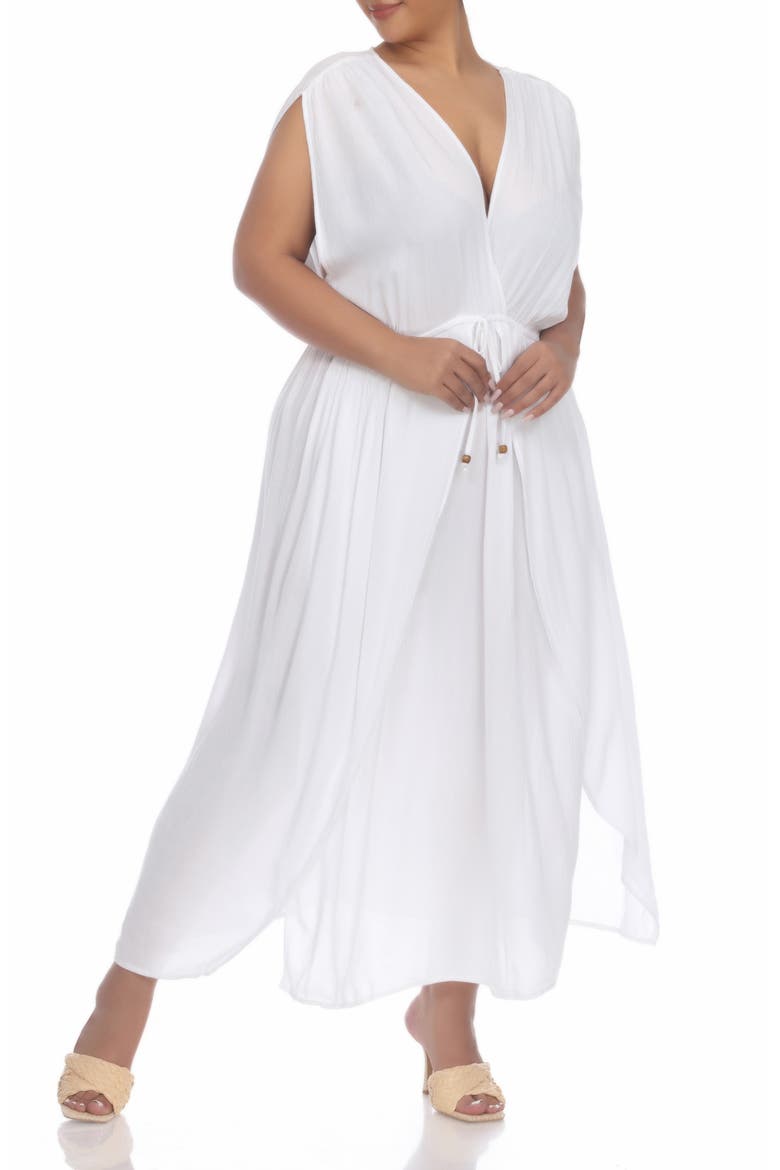 Maxi Cover Up Dress, Alternate, color, WHITE