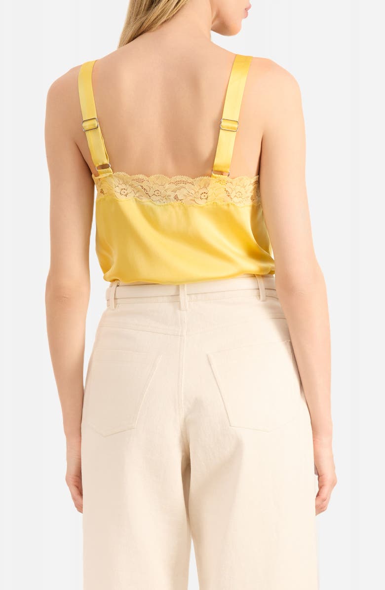 CAMI NYC Amora Lace Trim Silk Charmeuse Camisole, Alternate, color, Custard