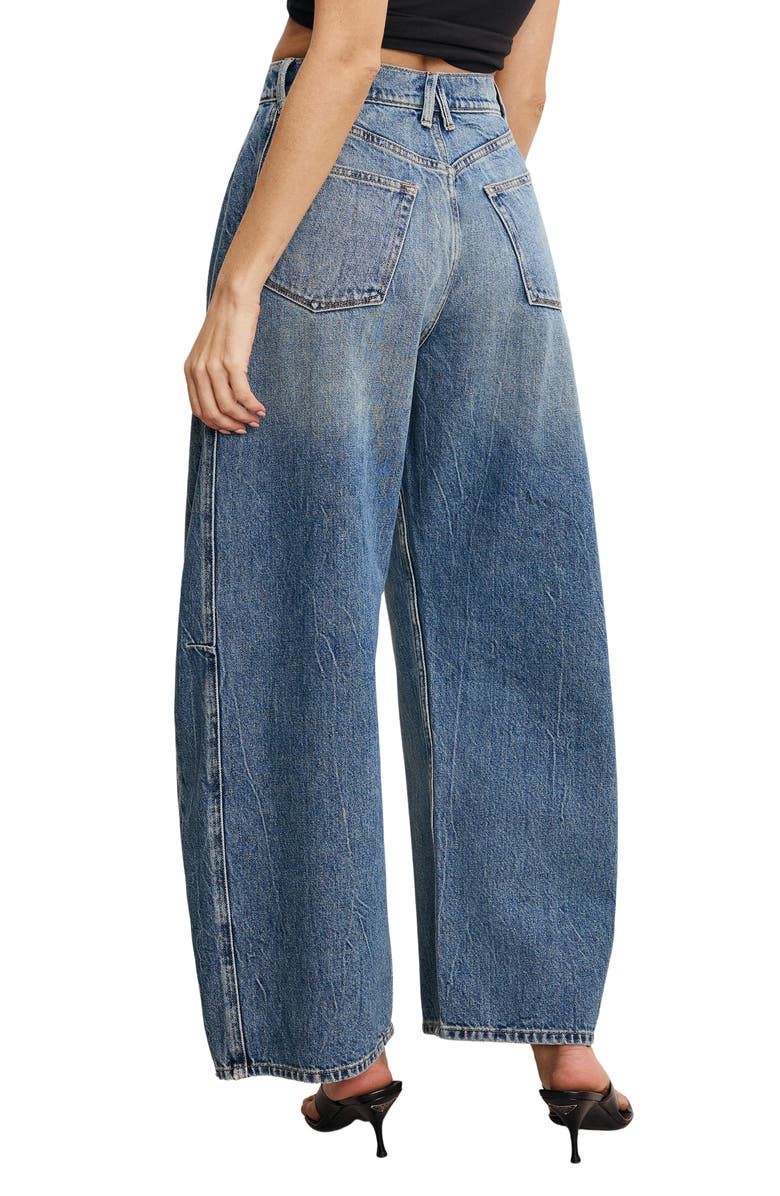 Good American Good Extreme Super High Waist Barrel Jeans, Alternate, color, Indigo966