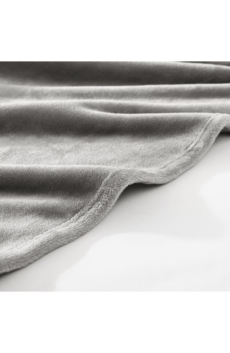 POPPY AND FRITZ Plush Fleece Throw Blanket, Alternate, color, Grey