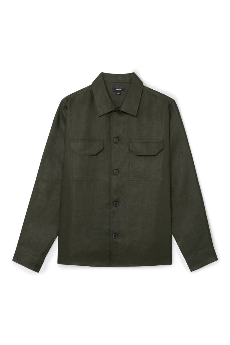 Polasio Linen Overshirt, Alternate, color, MIDNIGHT GREEN