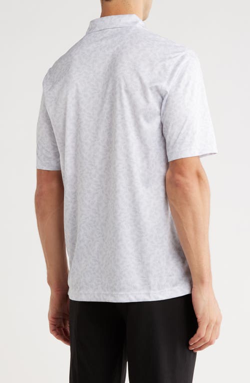 Greg Norman Rye Grass Print Golf Polo In White