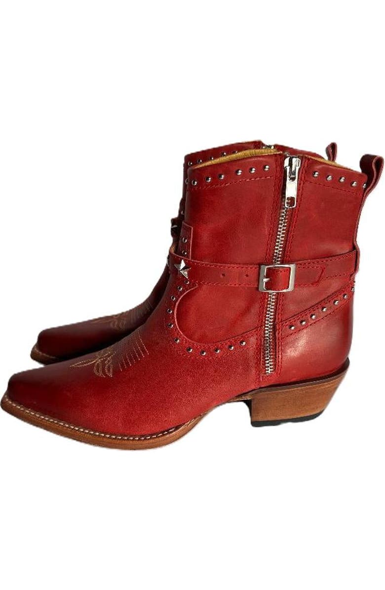 Malibu Beach Women's Premium Western Leather Boots Sandy, Alternate, color, Red