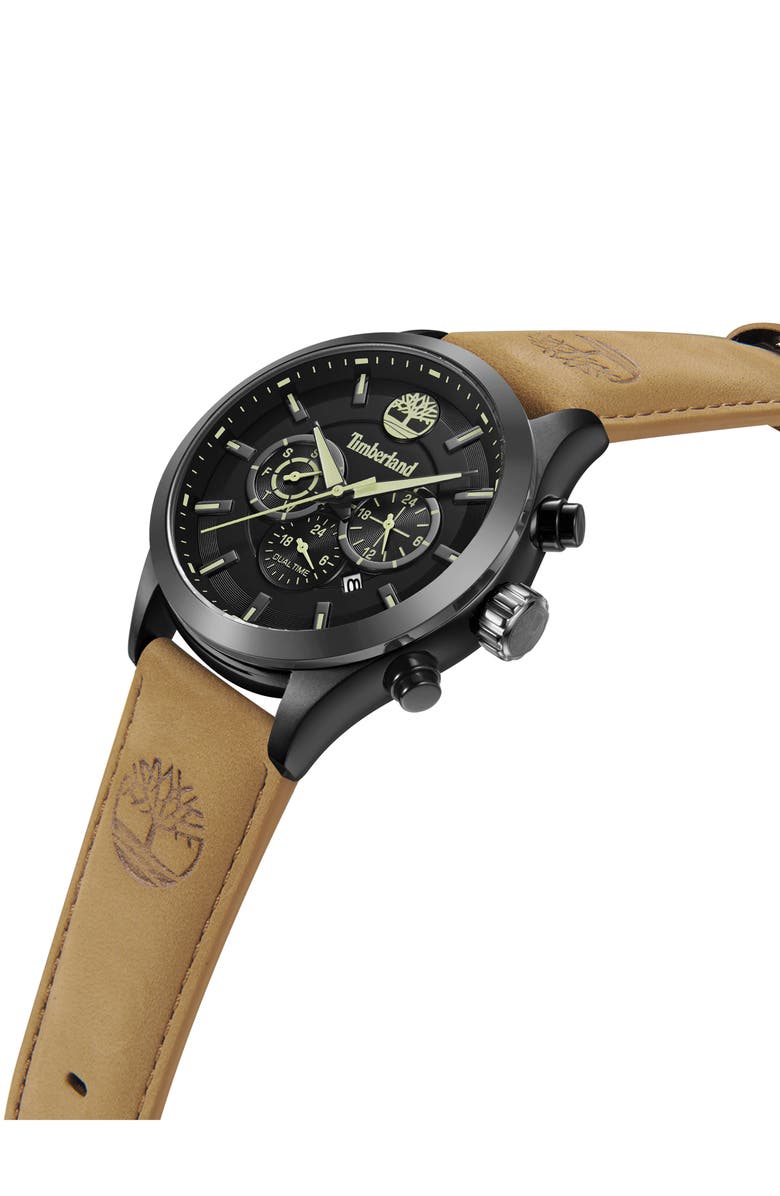 Timberland Ashmont Chronograph Leather Strap Watch, 46mm, Alternate, color, 