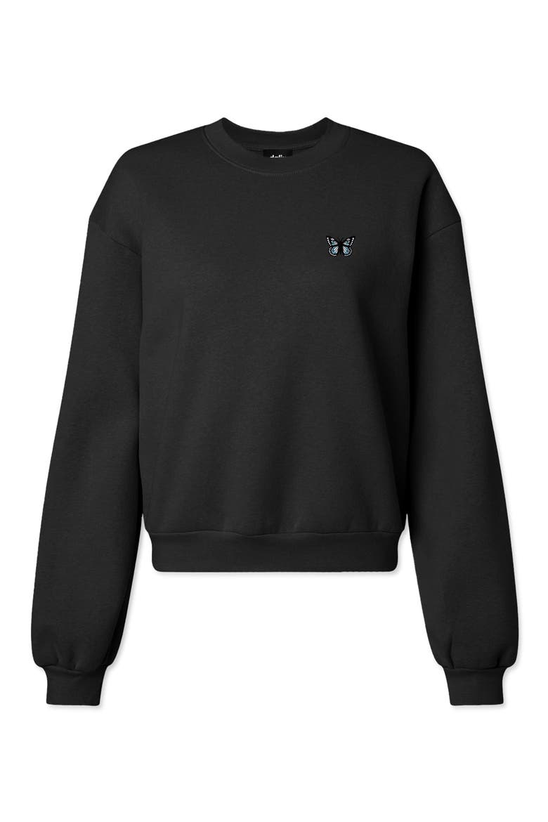 Butterfly Relaxed Sweatshirt, Main, color, Black