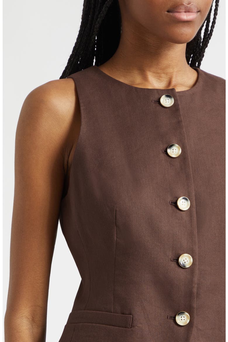 Hartwell Linen Blend Vest, Alternate, color, DARK MOCHA