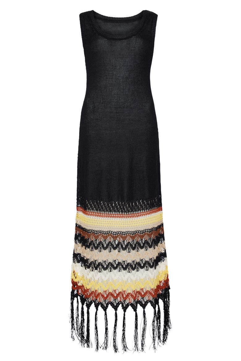 Lucia Crochet Hem Linen Blend Sweater Dress, Main, color, MULTI