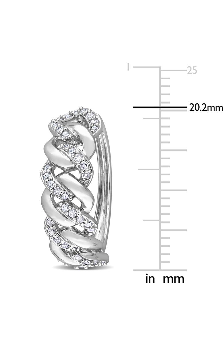 Julianna B. 1/2 CTW Diamond Oval Link Hoop Earrings, Alternate, color, Sterling Silver