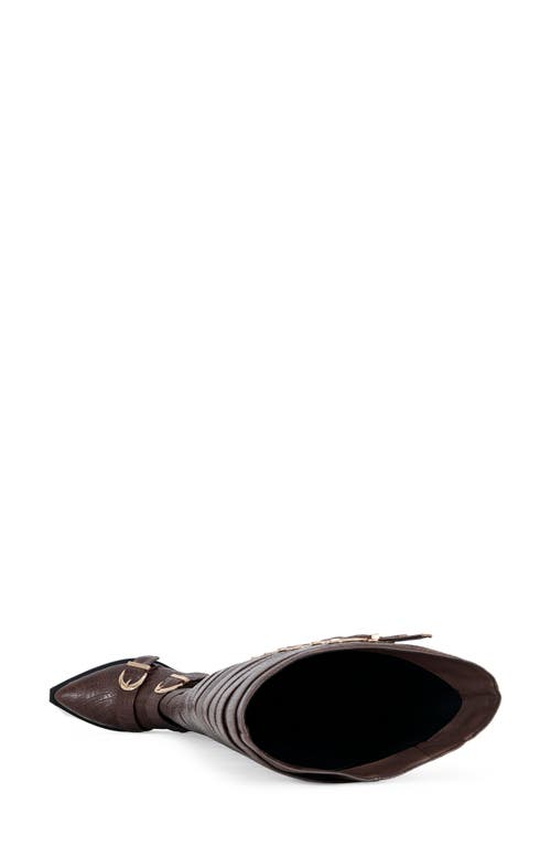 Azalea Wang Braulia Buckle Over The Knee Boot In Brown