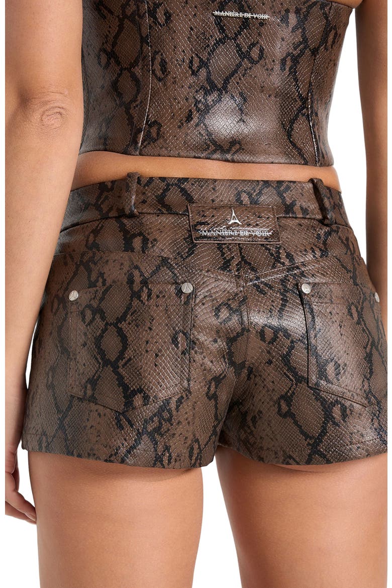 Samia Python Mini Shorts, Alternate, color, Brown