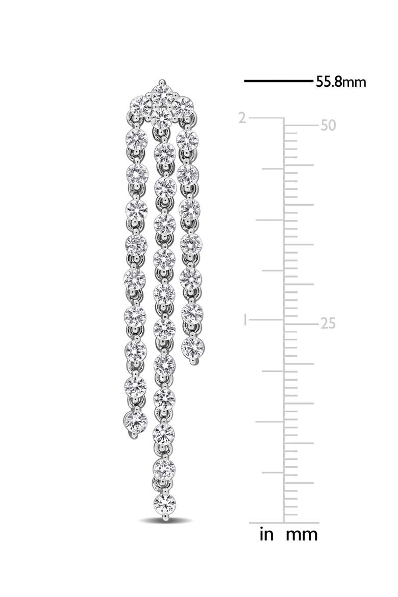 Sterling Silver Created White Sapphire Chandelier Earrings, Alternate, color, SILVER