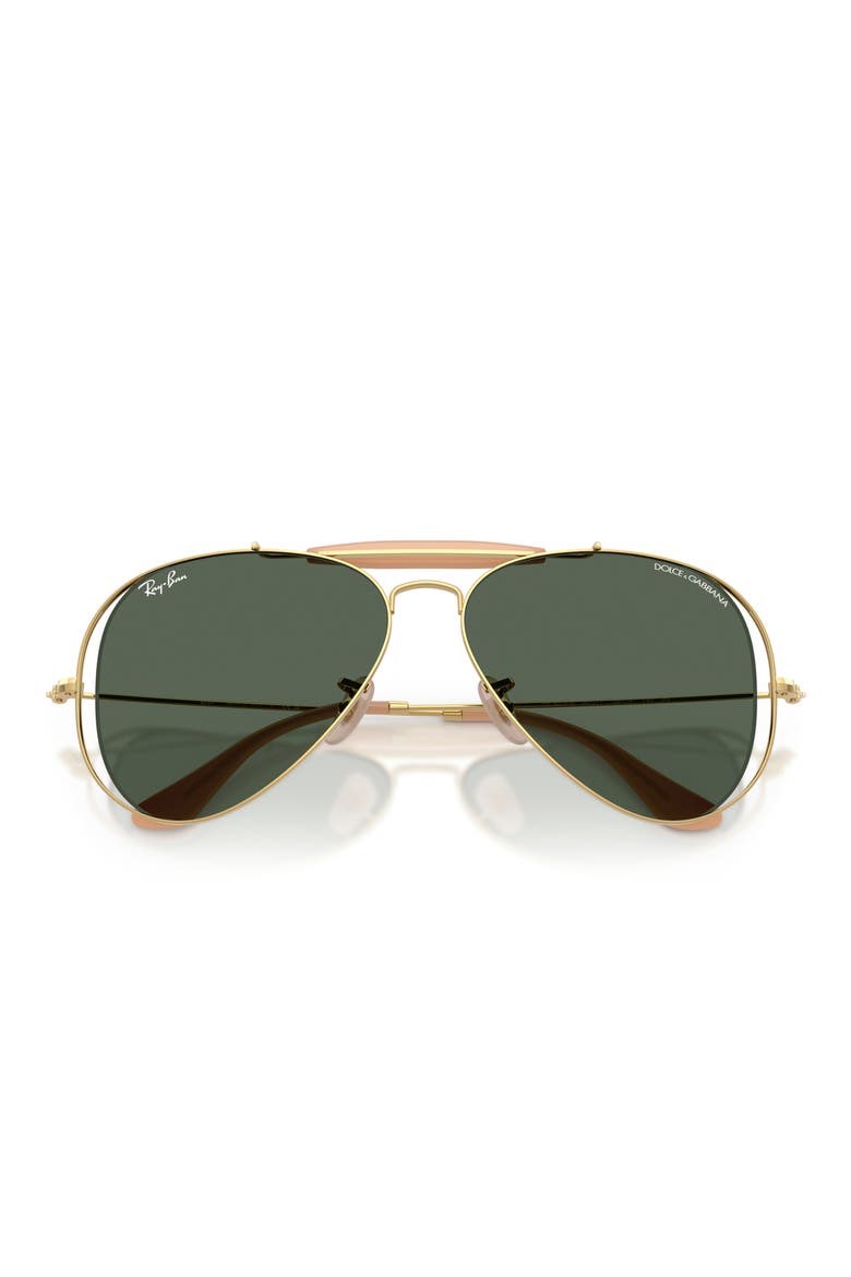53mm Outdoorsman II Pilot Sunglasses, Alternate, color, ARISTA / DARK GREEN